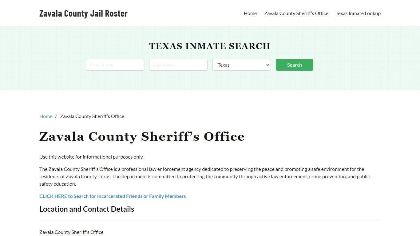 Zavala County Sheriff Office, TX, Arrest Warrants Search