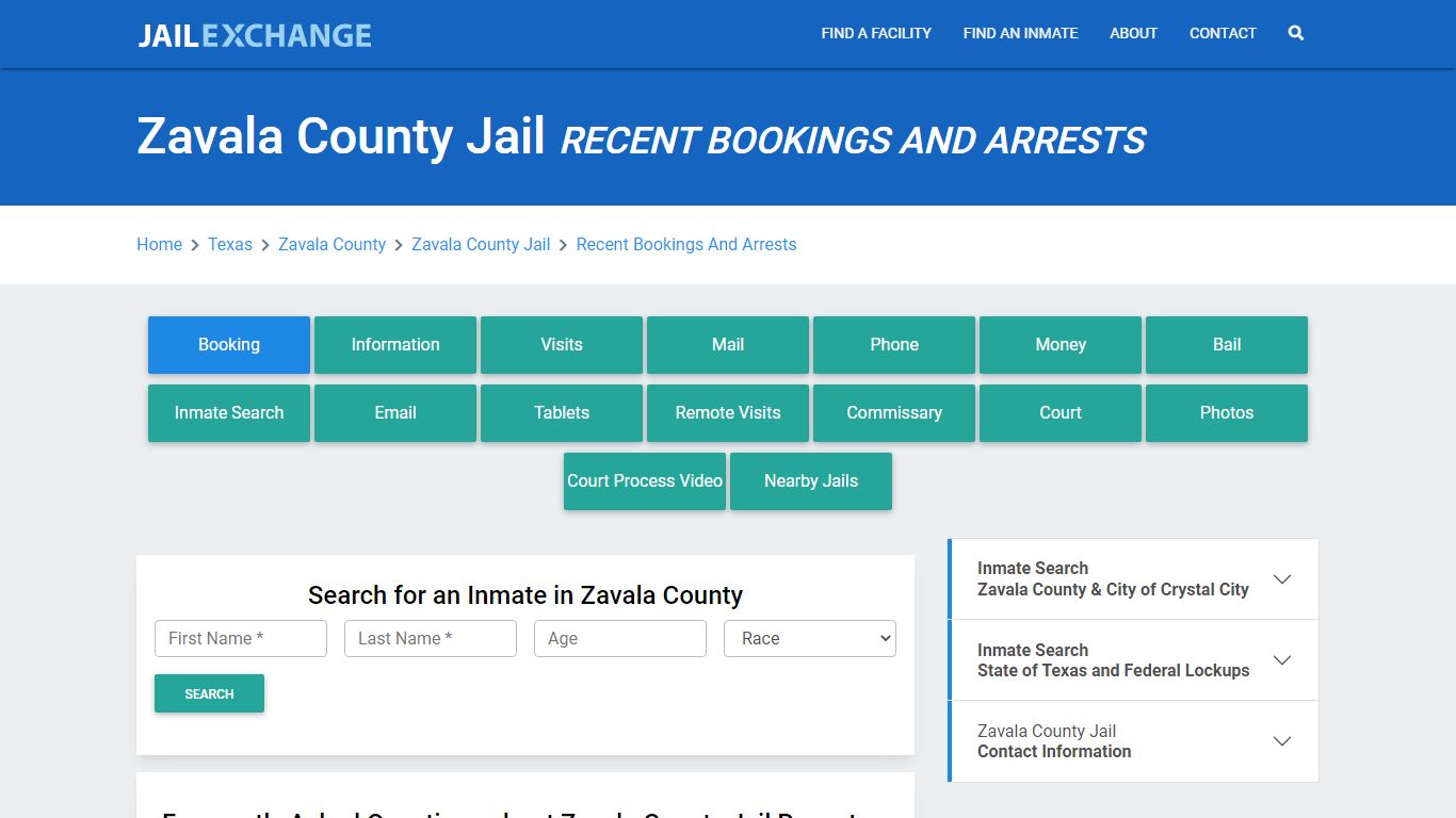 Zavala County Jail Recent Bookings And Arrests - Jail Exchange