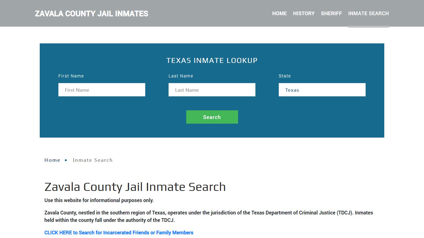 Zavala County, TX Detainee Lookup