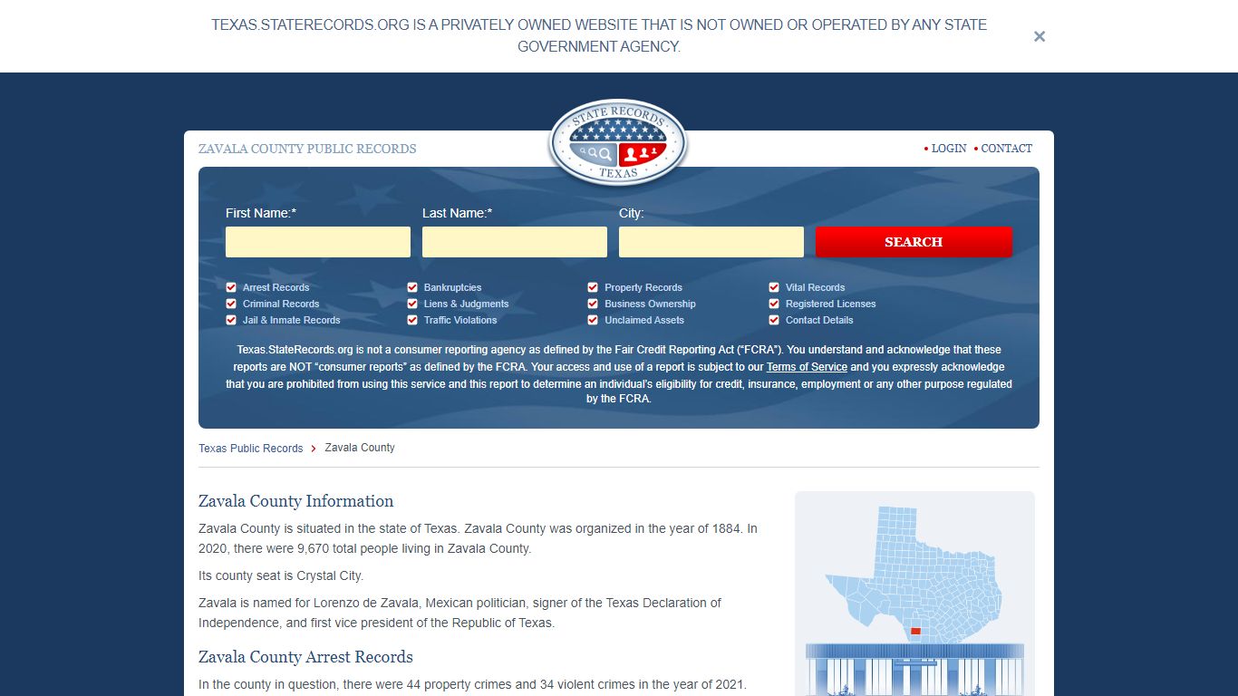 Zavala County Arrest, Court, and Public Records | StateRecords.org