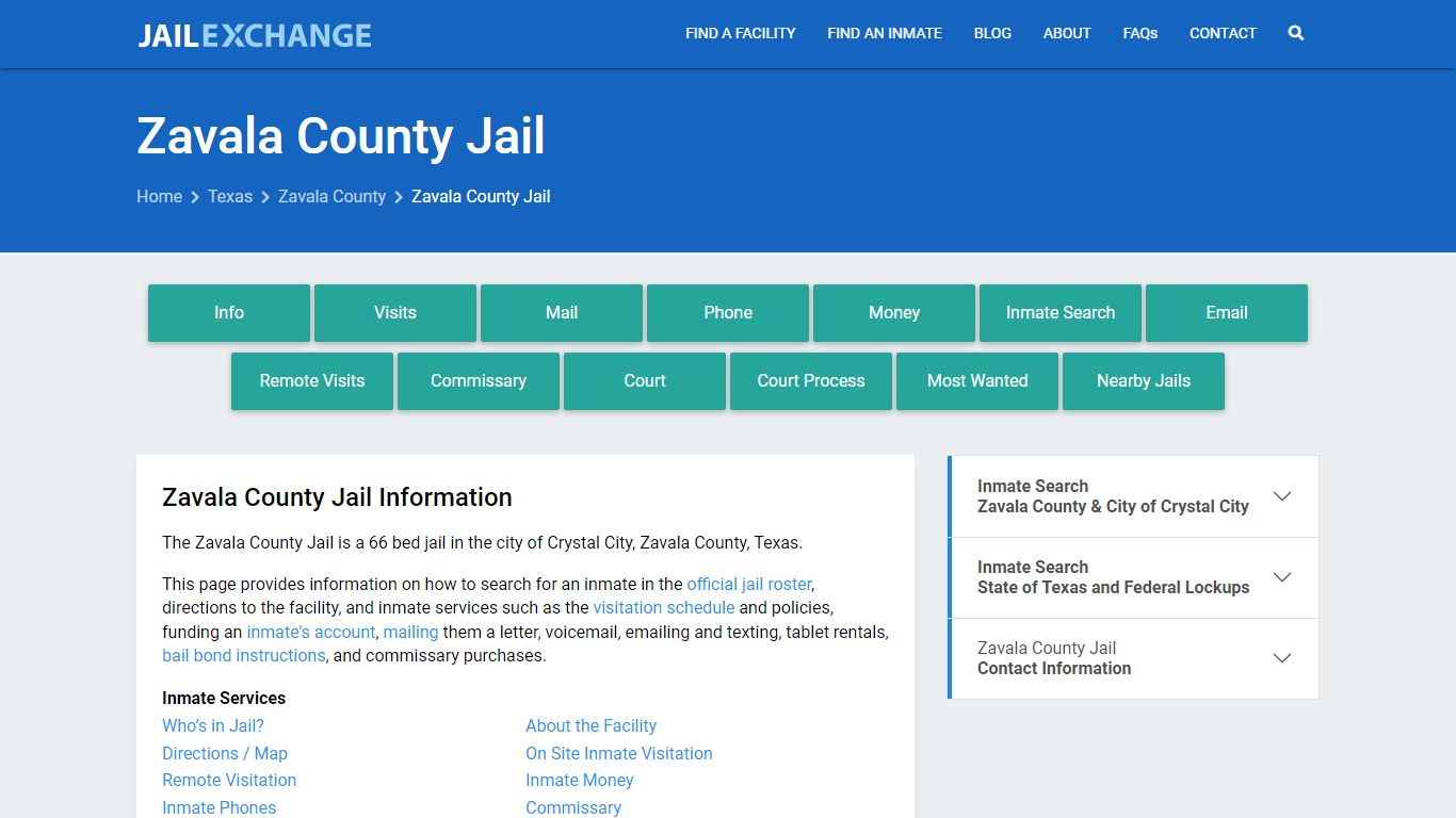 Zavala County Jail, TX Inmate Search, Information